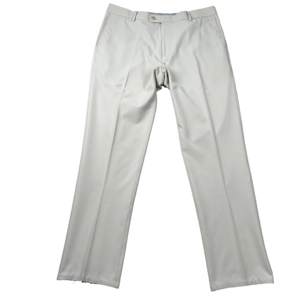 Peter Millar Pants Mens 38x32 Crown Sport Chino Golf Khaki Creased Dressy Poly